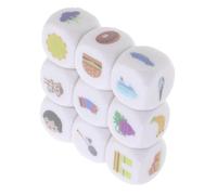 Kisangel Dadi la Storia e Giocattolo Narrativo per Ragazzo Ragazza, Set da 9 Pezzi in Acrilico Borsa in Velluto, Supporto per L’apprendimento Linguistico e Sviluppo Creativo in Giochi