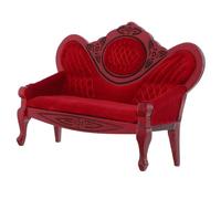 Kisangel Del Soggiorno Retrò Miniature Vita Casa Fatto Bambola Case Di Bambole Posto a Sedere Per Piccolo Minuscolo Mini Divano Da Camera Divano in Miniatura Di Legno Rosso