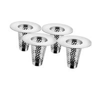 Kisangel Filtro di Scarico in Acciaio Inox 304 a Rete Design Anti-Intasamento Set 4 Pezzi Raccoglicapelli per Doccia e Copriscarico Pavimento Filtro per Scarico Bagno e Lavandino