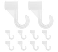 Kisangel Ganci per aste armadio 10 pezzi bianchi diametro 19mm portacanne in plastica per armadi di studenti e lavanderia con funzione di ottimizzazione spazio