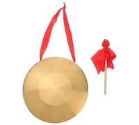 Kisangel Gong Cinese in Rame 22X22X15Cm Bacchetta e Martello da Gioco Strumento Tradizionale per Ragazzo Ragazza e Ufficio Tam Tam Gong Tibetano