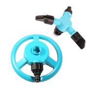 Kisangel Irrigatore per Prato in Plastica Blu a Forma di Mezzaluna Base a Disco, Facile da Installare, Rotante a 360 Gradi, per Irrigazione Giardino e Terreno