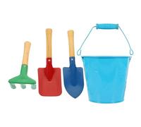 Kisangel Kit Giocattoli da Spiaggia per Secchiello in Ferro e Set Pala in Legno Colorato, Giochi Estivi per Sabbia, Giocattolo Creativo Portatile per Attività All’aperto Colore Casuale