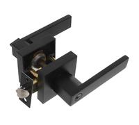 Kisangel Maniglia Porta Esterna in Lega di Alluminio con Serratura e Chiave Finitura Nera Opaca Blocco Silenzioso Tre Aste per Camera da Letto Bagno e Appartamento Sicurezza Rapida e Facile