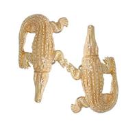 Kisangel Maniglie in Ottone a Forma di Coccodrillo 2 Pezzi, Pomelli Decorativi Vintage per Mobili, Maniglia Antica per Porte e Cassetti, Adatte per Cucina, Camera da Letto e Bagno,