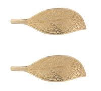 Kisangel Maniglie per Guardaroba e Pomelli in Ottone a Forma di Foglia, Set da 2 Pezzi, Maniglie per Cassetti e Porte Armadio, Finitura Naturale, per Mobili da Cucina e Camerette