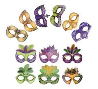 Kisangel Maschere da Festa Cosplay in Carta 12 Pezzi Paillettes Colorate per Carnevale, Halloween e Balli in Maschera, Accessori Decorativi per Eventi e Foto Divertenti