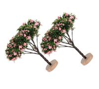 Kisangel Mini Alberi Paesaggistici Decorativi 2 Pezzi, Alberi in Miniatura Realistici per Tavolo di Sabbia, Ornamentali per Casa delle Bambole e Decorazioni Natalizie