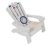 Kisangel Mini Sedia da Spiaggia in Legno Decorativa per Desktop Ornamento Mediterraneo in Resina e Pietra Leggera e Durevole Decorazione Casa e Casa in Stile Casual Random