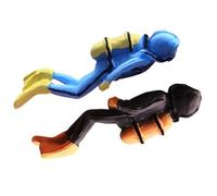 Kisangel Mini Statuette Subacquei in Resina 2 Pezzi Blu e Marrone, Decorazioni Subacquee per Acquari e Case delle Bambole, Ornamenti Leggeri e Compatti per Scenari Marini