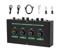 Kisangel Mixer Audio Compatto Per Microfono Doppio Canale Con Interruttore Mute e Uscita Cuffie Per Karaoke Ktv e Streaming Live Telaio in Processore Di Riverbero Vocale