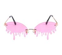 Kisangel Occhiali da Sole Creativi Stile Lacrime Rosa per Vacanze Estive, Accessori per Feste Facili da Indossare in PC e Metallo, per Party e Donne alla Moda