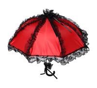 Kisangel Ombrello Parasole in Pizzo Rosso per Matrimonio Parasole da Sposa Vintage in Ferro e Protezione Solare Traspirante per Cerimonie Estive all Aperto e Decorazioni Eleganti