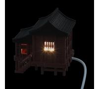 Kisangel Padiglione in Stile Cinese Antico per Bonsai e Studio, Decorazione Versatile in PLA Artigianato Delicato e Design Minimalista Marrone
