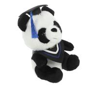 Kisangel Panda Peluche con Cappello da Dottore Adorabile per Festeggiare Laureati Morbido e Fluffy con Sciarpa