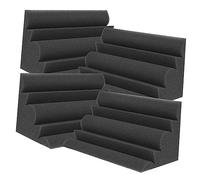 Kisangel Pannelli Acustici in Spugna Ad Arco 4 Pezzi 12x12x24 Cm Pannelli Fonoassorbenti a Cuneo Ignifughi Neri Per Isolamento Acustico Pareti Trappole Per Bassi e Riduzione Riverberi