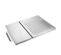 Kisangel Piastra Grill Quadrata in Acciaio Resistenti per Barbecue a Gas, Accessorio per Barbecue da Casa per Grigliare Bistecche e Verdure, Manico Incorporato per Maggiore Praticità