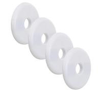Kisangel Piastre di Copertura Rotonde per Tubi da Parete in Plastica Bianca 4 Pezzi, Copri Fori per Tubi D'acqua, Protezione per Casa e Locale Tecnico