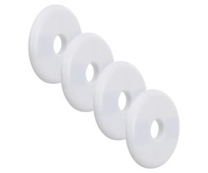 Kisangel Piastre di Copertura Rotonde per Tubi da Parete in Plastica Bianca 4 Pezzi, Copri Fori per Tubi D'acqua, Protezione per Casa e Locale Tecnico