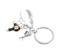 Kisangel Portachiavi Parrucchiere con Charm Scissors Pettine Asciugacapelli e Arricciacapelli Accessorio Leggero e per Decorazione e Zaino per Professionale e