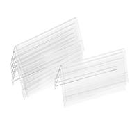 Kisangel Portanome Minimalista e Raffinato in Pet Trasparente V-Shaped da Tavolo 10 Pezzi Doppia Visualizzazione Dettagli Prodotto per Conferenze e Esposizione
