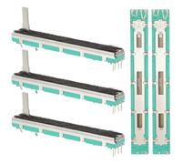 Kisangel Potenziometro Scorrevole Lineare Stereo da 75 Mm, Doppio Canale Fader Diritto per Regolazione Audio Precisa, Set da 5 Pezzi per Mixer e Attrezzatura Studio di Registrazione