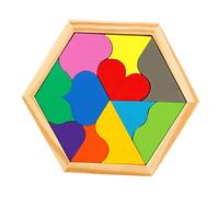 Kisangel Puzzle Legno Forma Cuore Colorati Educativo per Stimola Creatività e Osservazione Sicuro con Vernice Base Dacqua