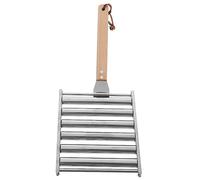 Kisangel Rack per Salsicce Inossidabile con Legno Utensile da Barbecue per Grigliate all Facile da Usare e Trasportare Design Pratico per Cucinare Salsicce