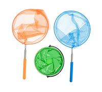 Kisangel Reti Telescopiche in Acciaio Inox per Ragazzo Ragazza, Reti da Pesca e Insetti Pieghevoli Colorate Secchio Pieghevole, Gioco All’aperto per Esplorazione e Cattura Insetti, Set 3 Pezzi