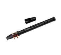 Kisangel Sassofono Tascabile in Plastica Nero Mini Sax Portatile Diritto Strumento Fiato Compatto Per Musicisti e Appassionati