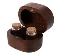 Kisangel Scatola Ricordo Ragazzo Ragazza in Legno Forma Ellittica Grande con Doppie Bottiglie Contenitore per Cordone Ombelicale e Primo Capello Custodia Memoria per Ricordi e Celebrazioni