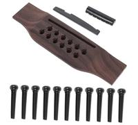 Kisangel Set 15 Pezzi Piroli Per Chitarra Acustica 12 Corde in Palissandro Ponte e Capotasto Sostitutivi Per Corde Stabili e Suono Nitido, Accessori Per Chitarra Acustica Ad Uso Professionale