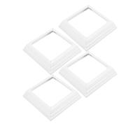 Kisangel Set 4 Pezzi Gonna per Pali di Recinzione Quadrata in Plastica Resistente, Rivestimento Decorativo per Base Colonne Ringhiera Balcone e Scale, Copertura Protettiva per Esterni