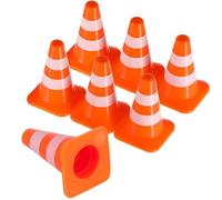 Kisangel Set 7 Pezzi Coni Stradali Giocattolo Arancioni, di Simulazione e Mini Posto per Educazione Stradale, Accessori per Giochi e Apprendimento Sicurezza Stradale