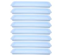 Kisangel Set 8 Pezzi Vassoi Rettangolari in Plastica per Vasi da Fiori 40X15 CM Piattini Raccolta Acqua per Piante Interni ed Esterni Resistenti e Facili da Pulire Compatibili Fioriere