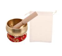 Kisangel Set campane tibetane campana tibetana di ciotole da meditazione tibetane ciotola da meditazione antica ciotola tibetana campana tibetana per lo yoga gong Di legno