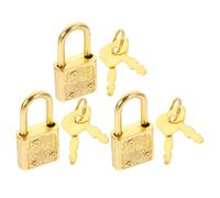 Kisangel Set di 3 Mini Lucchetti Antichi in Metallo Dorato per Scatole e Scrigni, Fibbie Decorative Chiusura a Chiave, Ferramenta per Portagioie e Cassetti, Accessori per Giochi Pirata