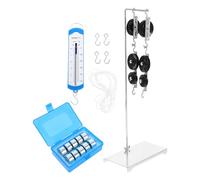 Kisangel Set di Carrucole Didattiche Supporto Zincato Misuratore di Forza da 5 Newton e Pesi da 50g X10 Kit Esperimenti di Fisica per Scuola Media e Attività Scientifiche Educative