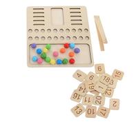 Kisangel Set di Giocattoli Educativi in Legno per Tavole Numeriche e Perline Colorate Gioco Didattico per L’Apprendimento della Matematica e Sviluppo delle Capacità Manuali