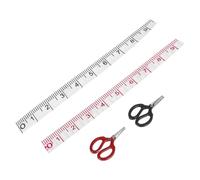 Kisangel Set Mini Forbici e Righello da Cucito in Miniatura per Casa delle Bambole, Accessori Decorativi Resistenti per Progetti Fai da Te e Micro Paesaggi