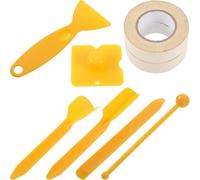 Kisangel Set Utensili per Calafataggio 8 Pezzi Spatola, Nastri Isolanti e Raschietti Resistenti, per Sigillatura Giunti Bagno e Cucina, Strumenti Manuali per Finitura Pavimenti e Fughe