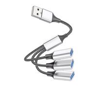 Kisangel Splitter USB Porte Multi USB Port Splitter Adattatore Maschio Femmina per Laptop Hard Disk Tastiera Scanner Trasferimento Rapido e Portatile