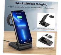 Kisangel Stazione di Ricarica Wireless Pieghevole per Telefono Smartwatch e Auricolari Supporto Verticale Compatibile con Apple Watch Stand Portatile Colore Chiaro
