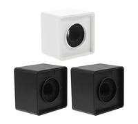 Kisangel Stazione Logo Microfono Quadrata in ABS 3 Pezzi 2 Neri + 1 Bianco Supporto Portatile per Interviste e Conferenze Custodia Resistente e Leggera per Giornalisti Uso Indoor e