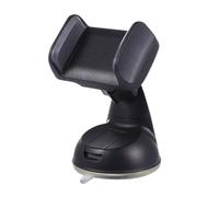 Kisangel Supporto Cellulare Auto Nero in Abs Ventosa 360 Gradi, Porta Navigatore per Cruscotto, Stabile e Sicuro senza Ostruire la Visuale di Guida