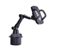 Kisangel Supporto Cellulare Auto Regolabile in Fibra di Carbonio Rotante Porta Bevande per Smartphone e Porta Tazza Veicolare Grigio