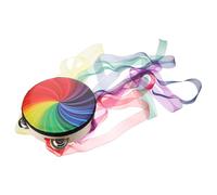 Kisangel Tamburello a Mano Professionale Con Nastri Arcobaleno 6 Pollici, Strumento a Percussione Portatile Per Spettacoli Di Danza e Performance Musicali Per Bambini e Adulti