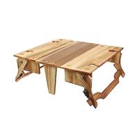 Kisangel Tavolo Picnic in Legno con Cesta Portatile Ergonomico e Facile da Trasportare Stabile e Durevole per Esterni e Spiaggia