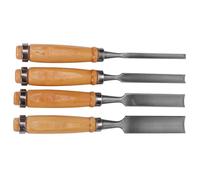 Kisangel Utensili Per Intaglio Del Legno Manico Solido in Legno e Anello Di Ferro, Kit Scalpelli Per Incisione Manuale, Per Falegnami, Artisti e Principianti, Set Da 4 Pezzi