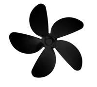 Kisangel Ventilatore per Legna Cinque Lame Nere in Lega di Alluminio, Accessori Silenziosi e Riscaldamento Efficiente, Ricambi per Vacanze Estive